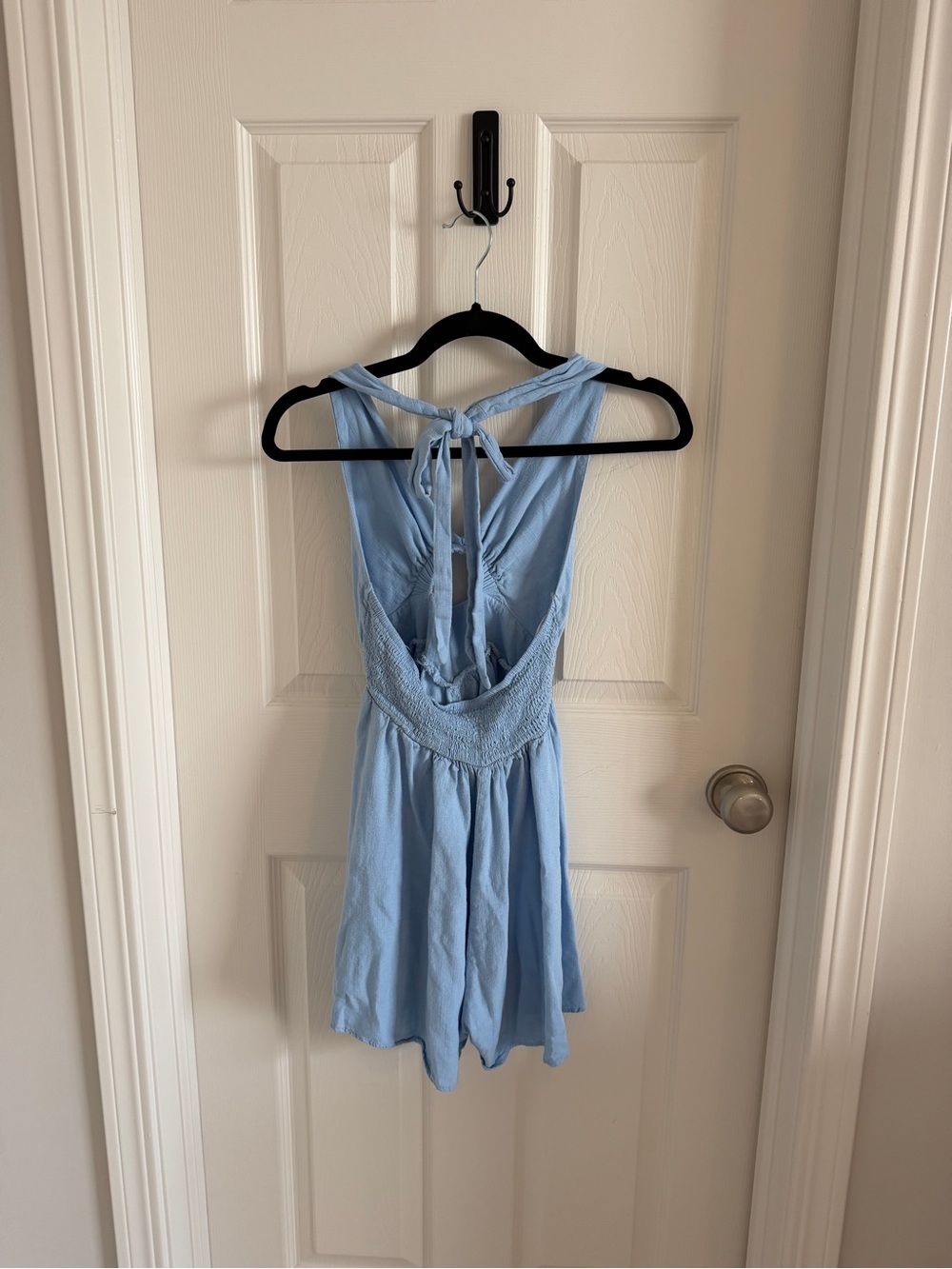 Hello Molly Sky Blue Smocked Halter Dress - Picture 4 of 5